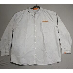 Whataburger employee manager ls button up striped dress shirt, men's large